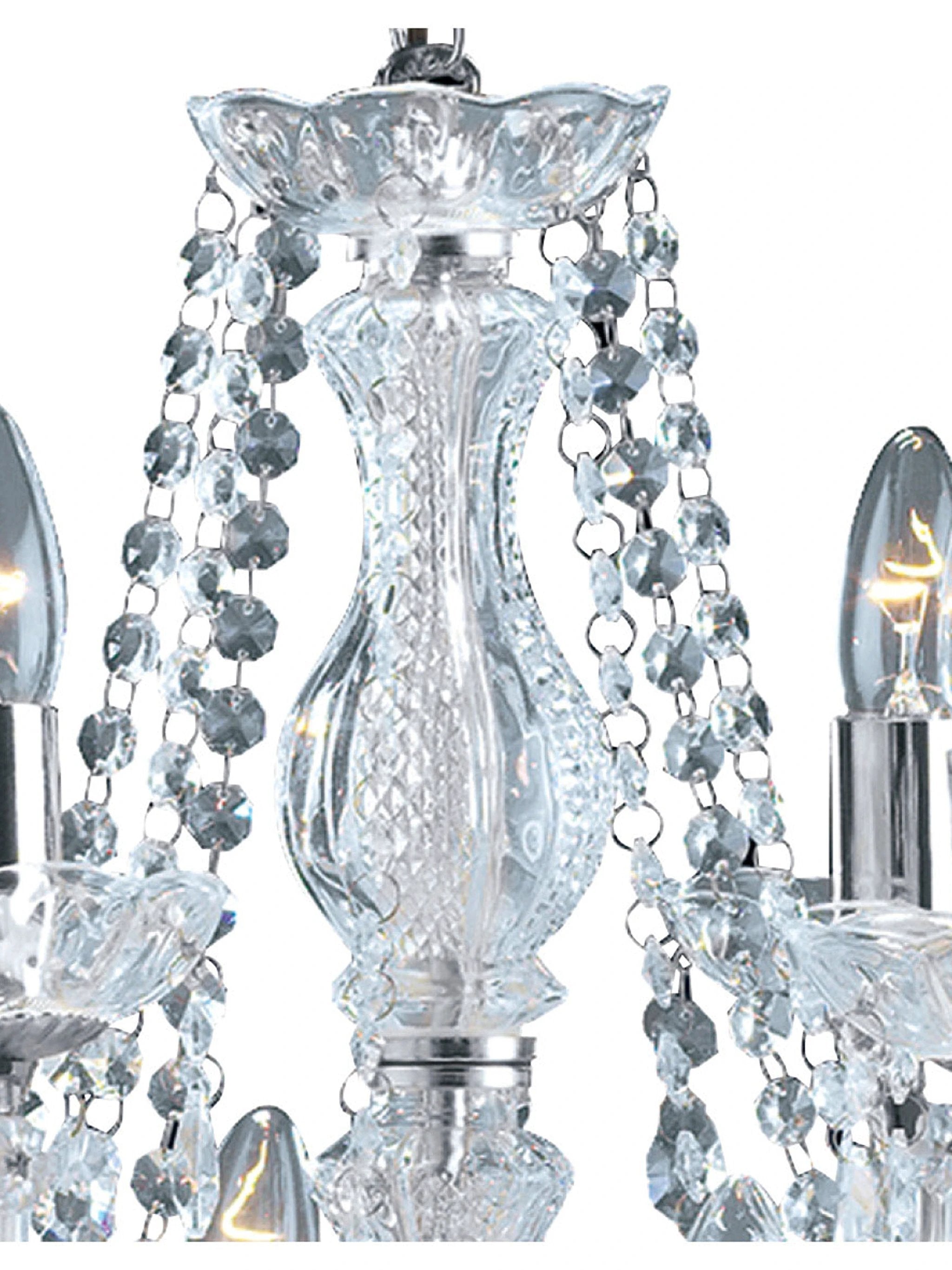 Hanglamp Marie Therese 12Lt - Chrome Metal & Clear Acrylic by Searchlight