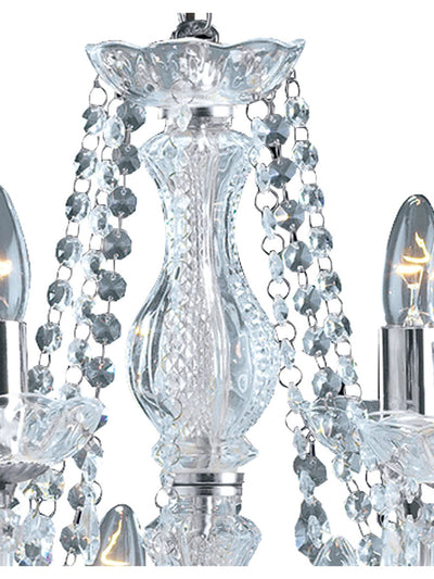 Hanglamp Marie Therese 12Lt - Chrome Metal & Clear Acrylic by Searchlight