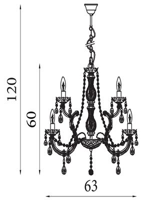 Hanglamp Marie Therese 12Lt - Chrome Metal & Clear Acrylic