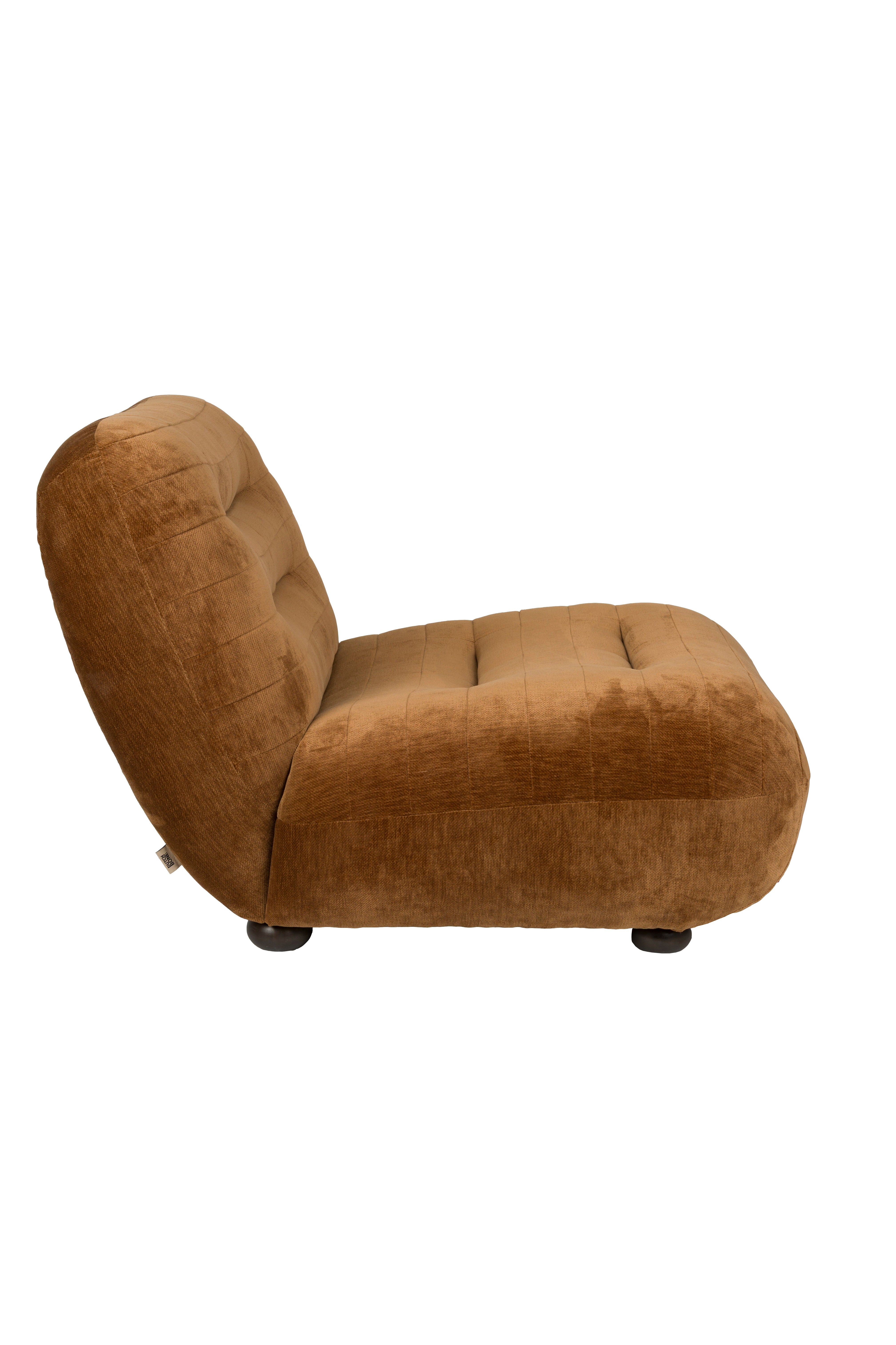 Lounge Chair Wyatt Velours Cognac