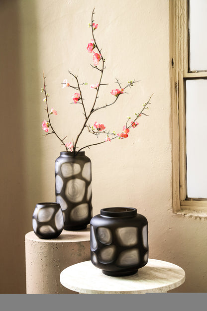 Azize Groene vaas van geslepen glas S - depauwwonen