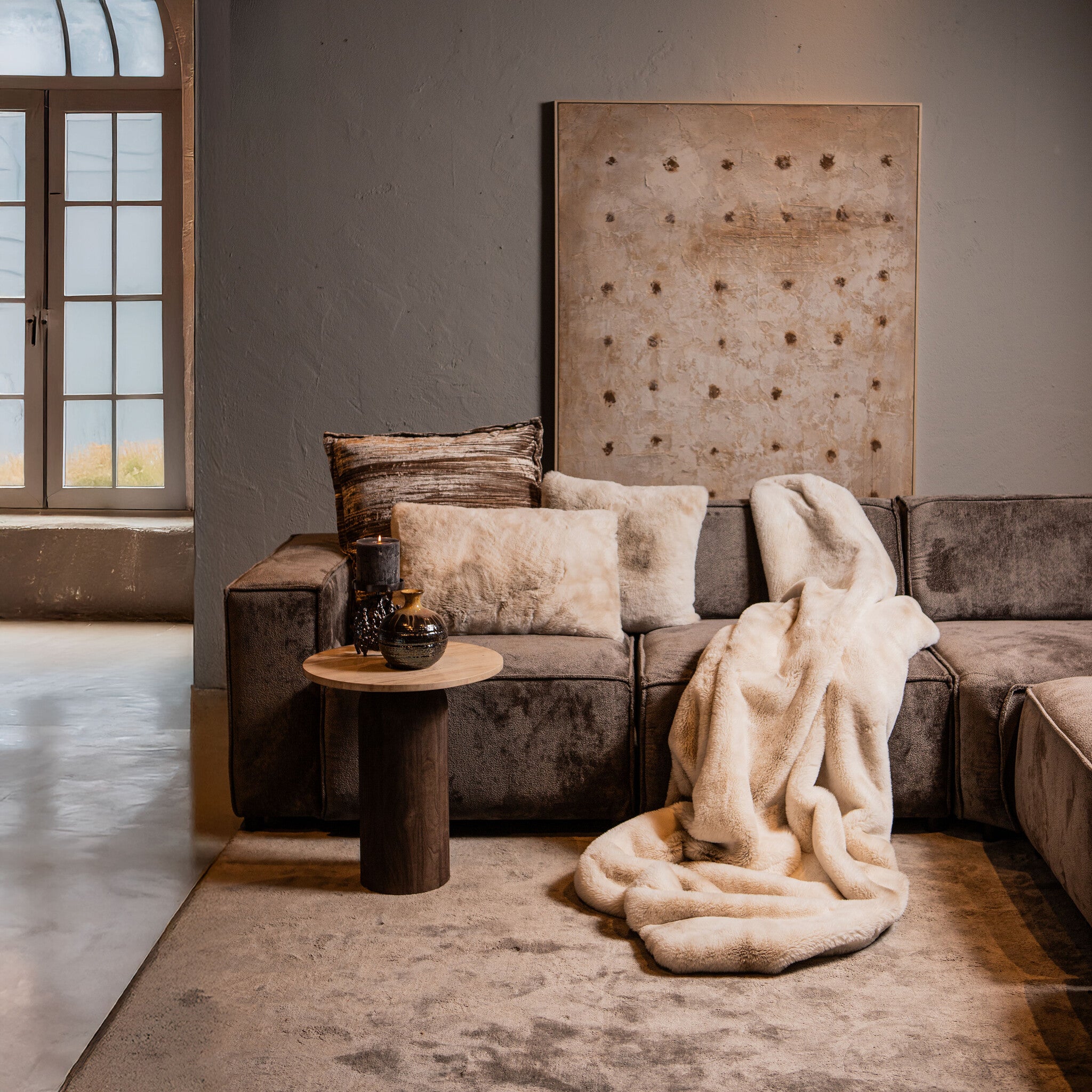 Linde Offwhite Faux Fur Kussen Rechthoekig - depauwwonen