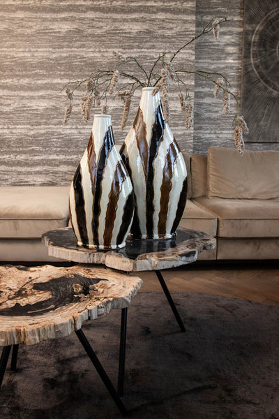 Evelin Keramische Vaas Met Lijnen S by PTMD