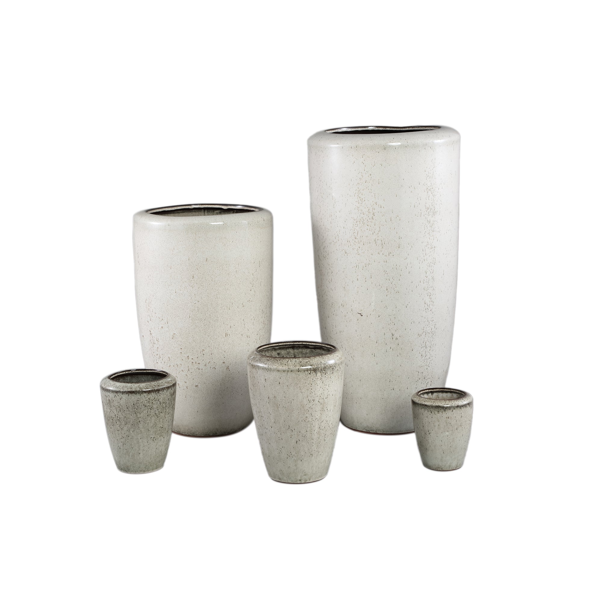 Kyleigh Beige Ronde Keramische Pot Hoog XL