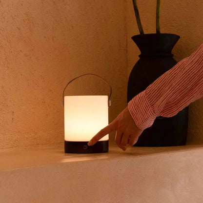 Tafellamp oplaadbaar Avery donkerbruin hout