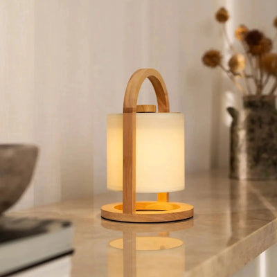 Tafellamp oplaadbaar River licht Bruin Hout by Tavellio - Amsterdam
