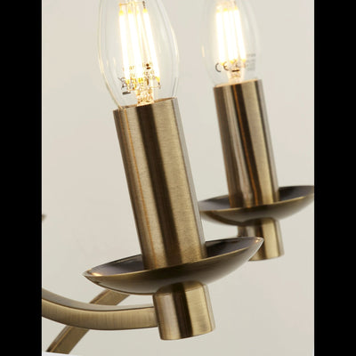 Kroonluchter Ascot 12Lt - Antique Brass Metal by Searchlight