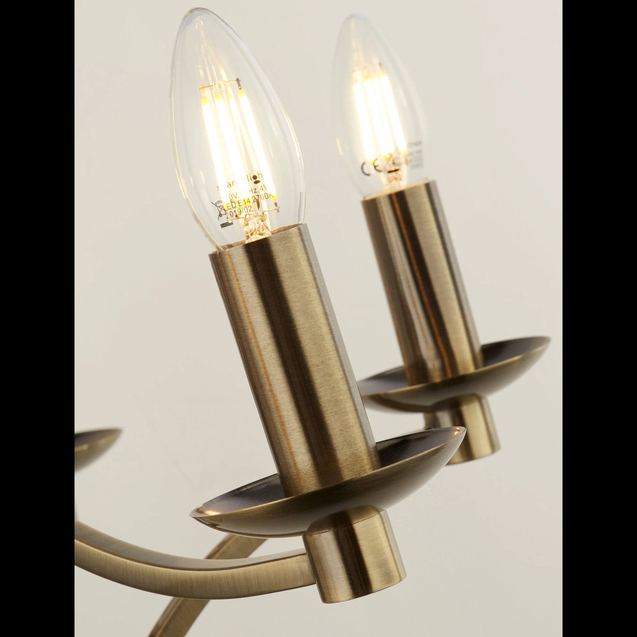 Kroonluchter Ascot 6Lt - Antique Brass Metal by Searchlight