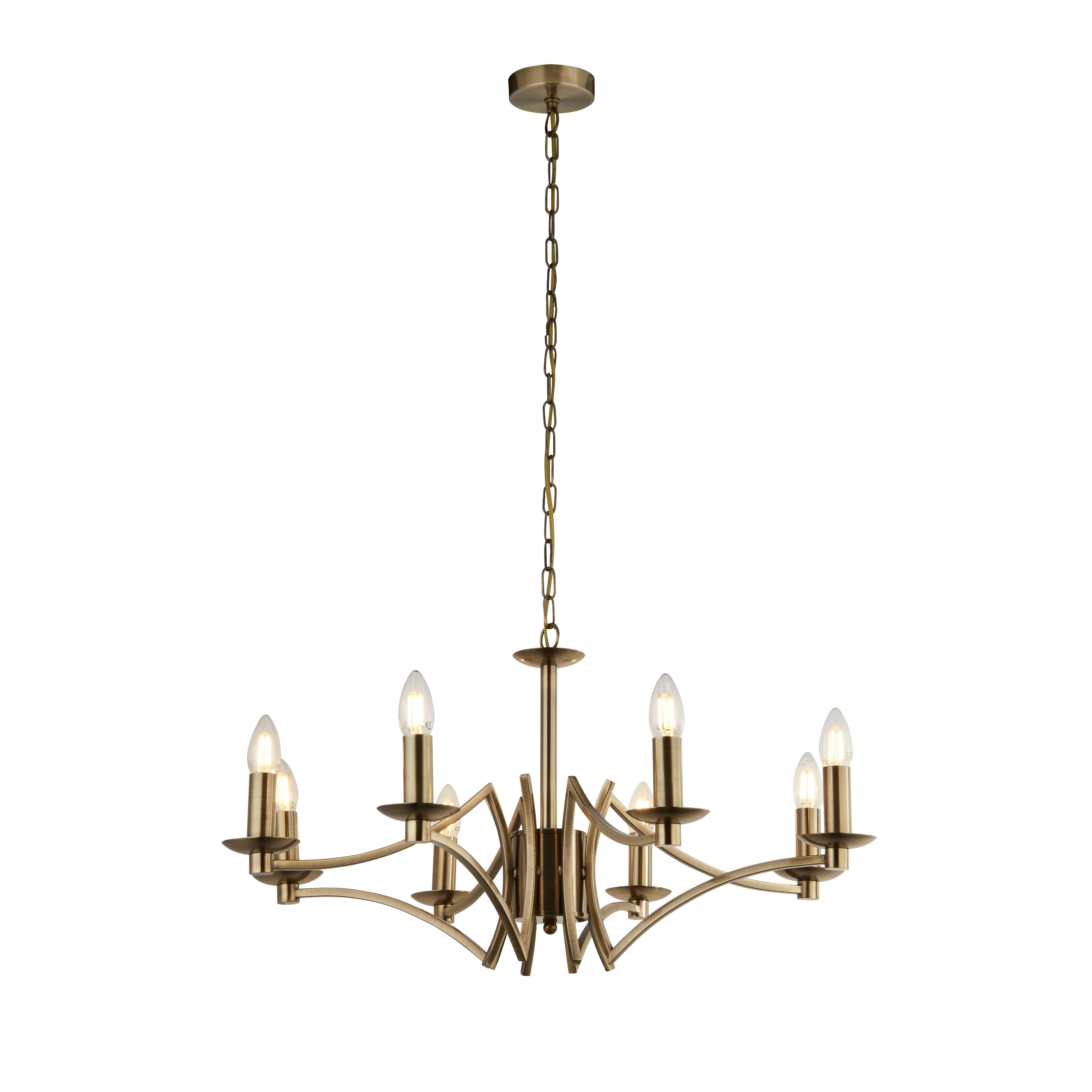 Ascot  8Lt Pendant - Antique Brass Metal