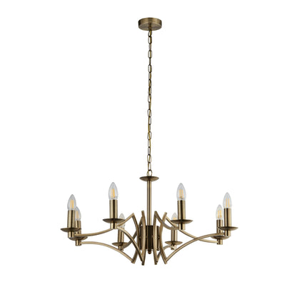 Ascot  8Lt Pendant - Antique Brass Metal