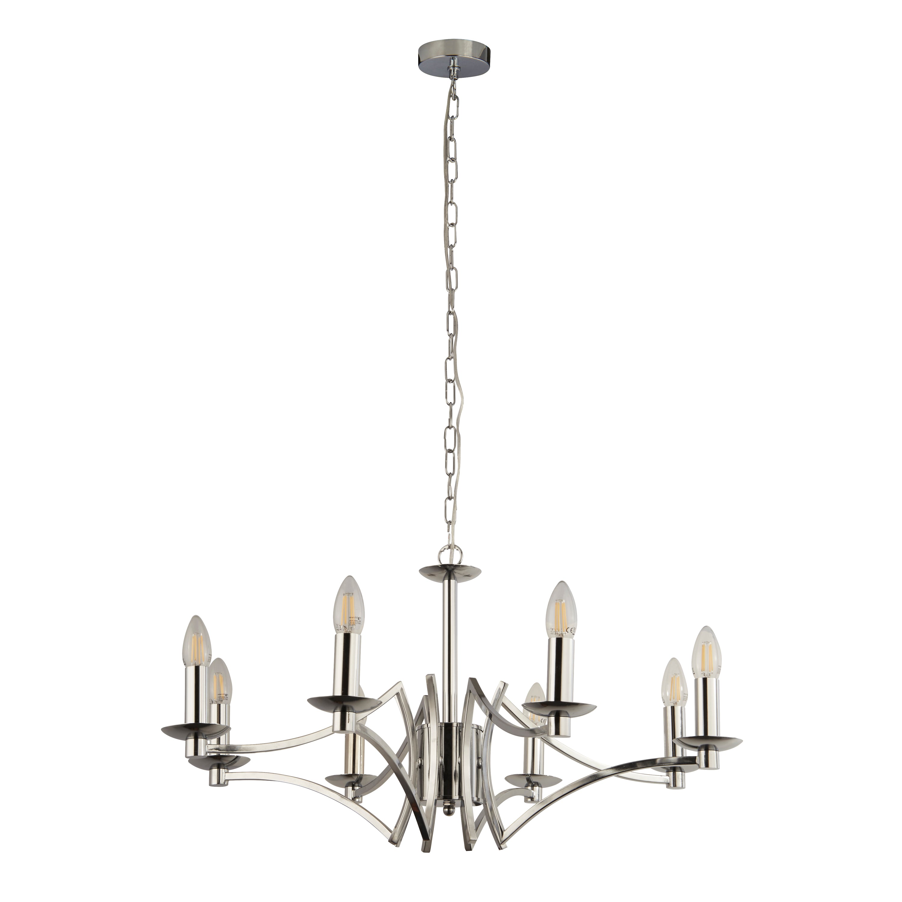 Ascot  8Lt Pendant - Chrome Metal