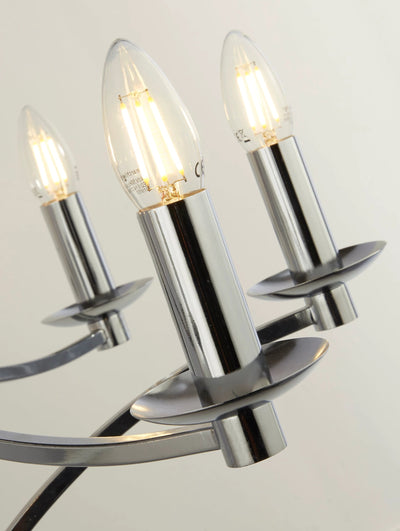 Kroonluchter Ascot 8Lt - Chrome Metal by Searchlight