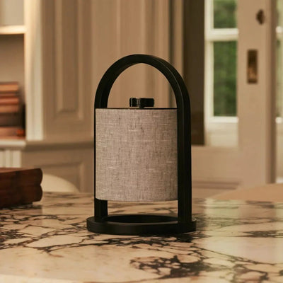 Tafellamp oplaadbaar River Black & Gray Wooden by Tavellio - Amsterdam