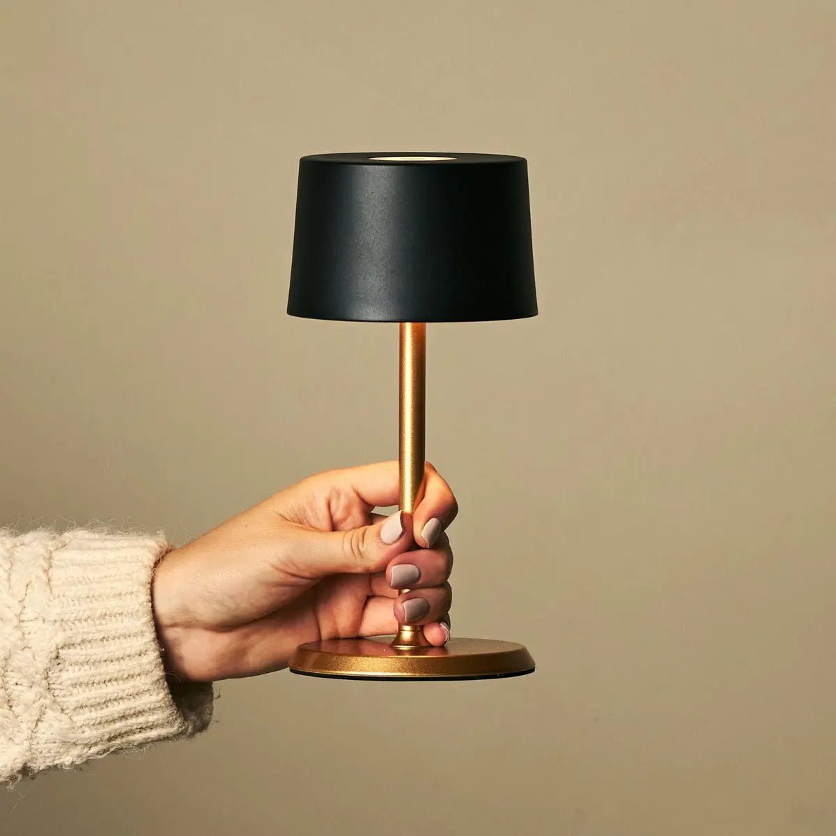 Tafellamp oplaadbaar David Zwart & Goud 2 op 1 met verstelbare hoogte