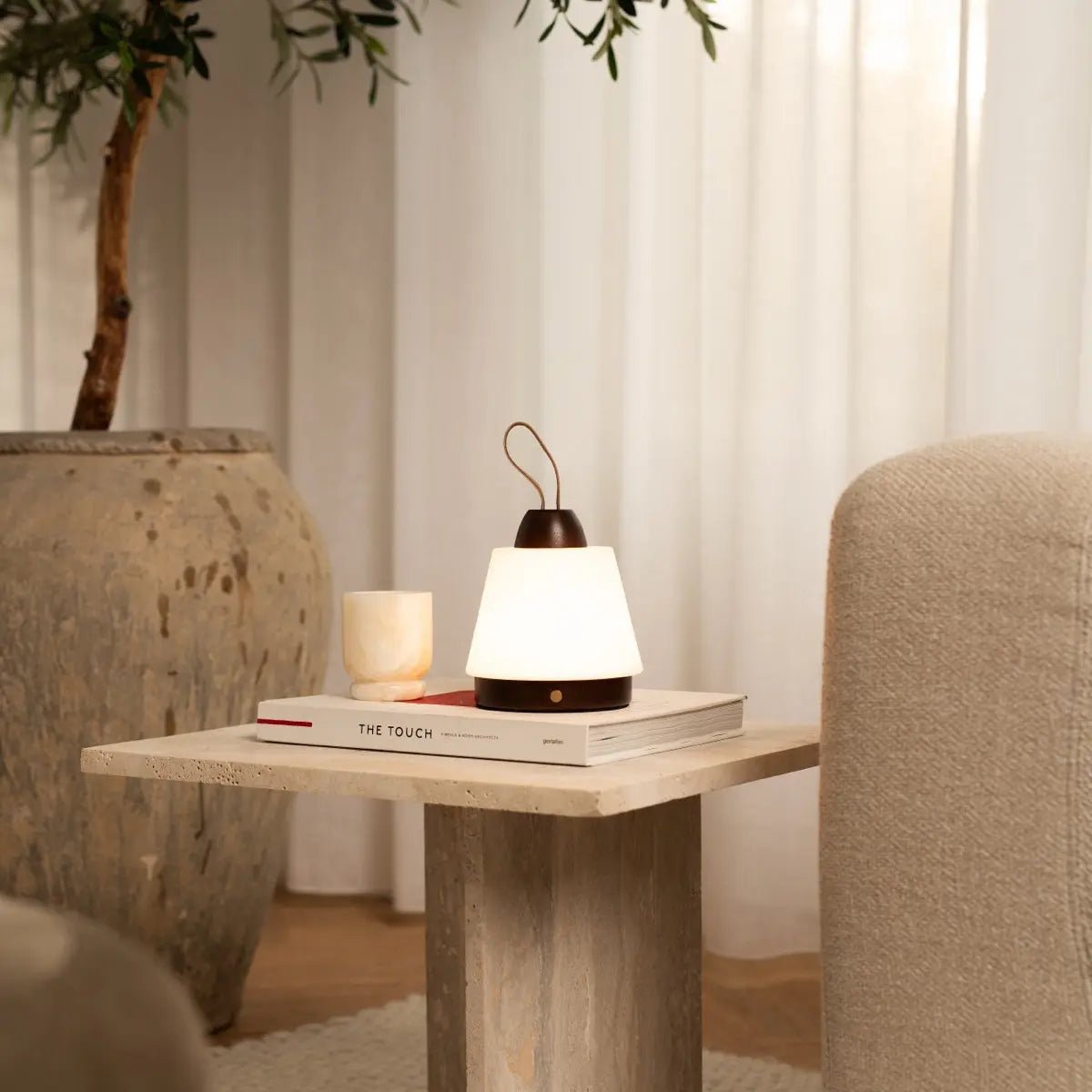 Tafellamp oplaadbaar Liv donkerbruin