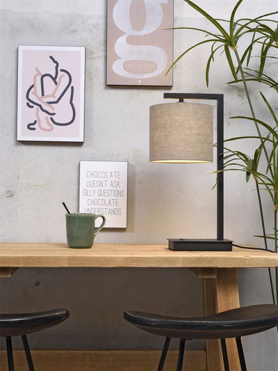 Tafellamp Boston - Zwart/Taupe - 18x18x44cm by it's about RoMi