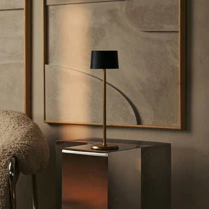 Tafellamp oplaadbaar David Zwart & Goud 2 op 1 met verstelbare hoogte