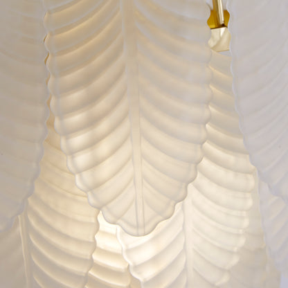 Feather Wall Light, Polished Brass with Frosted Feather Gla