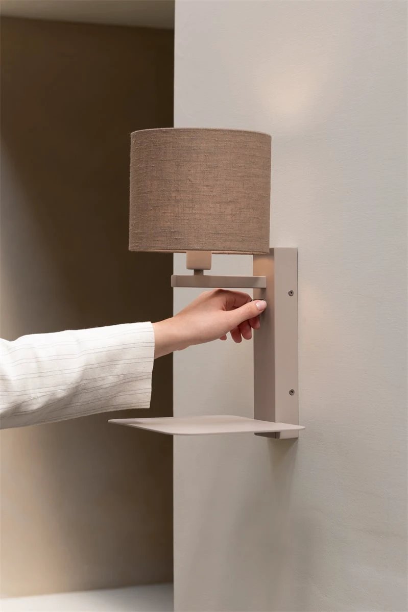 Wandlamp Florence met beige kap Ø18 x 15cm by it's about RoMi