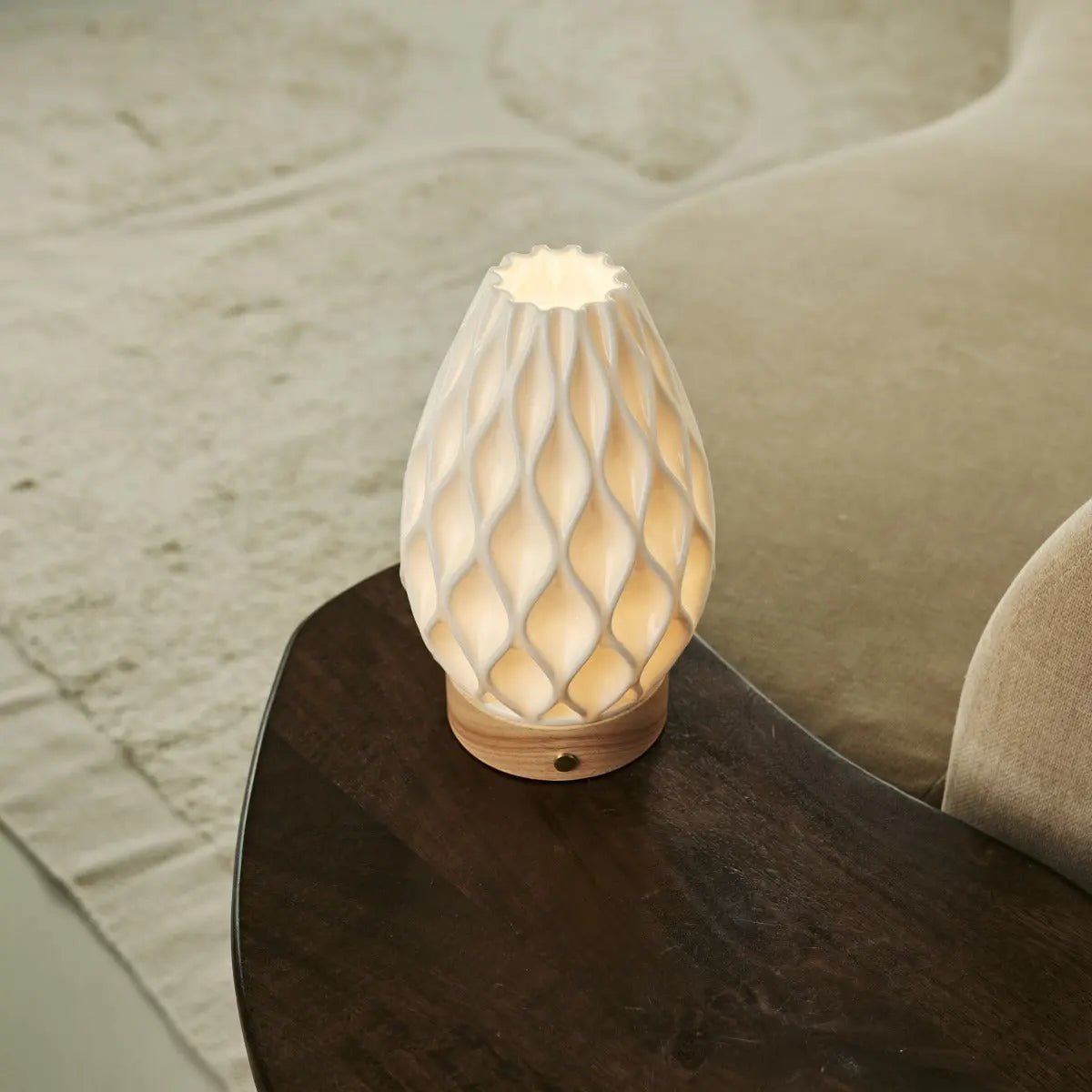 Tafellamp oplaadbaar Vela lichtbruine