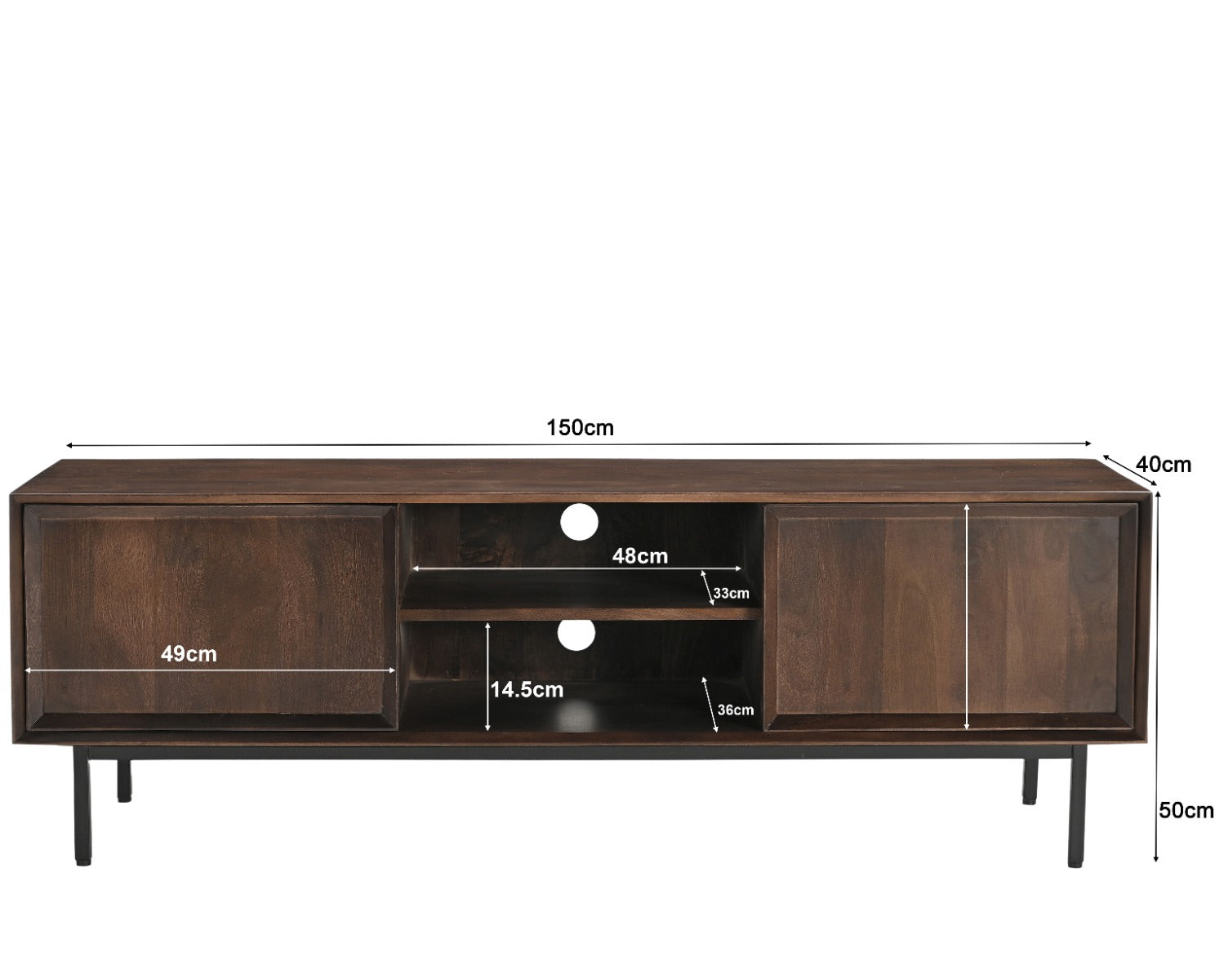 TV-meubel Ravenstein Bruin 150cm