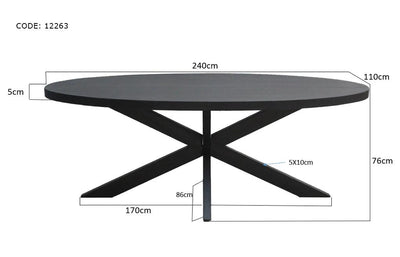 Eettafel Kala Ovaal Spin 240 cm by Livingfurn