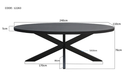 Eettafel Kala Ovaal Spin 240 cm