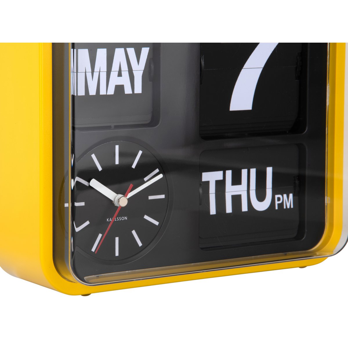 Wandklok Mini Flip Geel