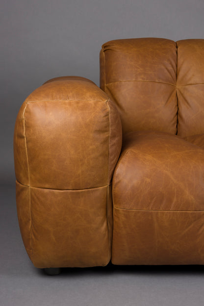 Sofa Hackman 3-Seater Leather Cognac