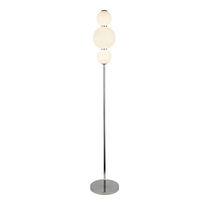 Vloerlamp Snowball 3Lt - Chrome Metal & Opal Glass by Searchlight
