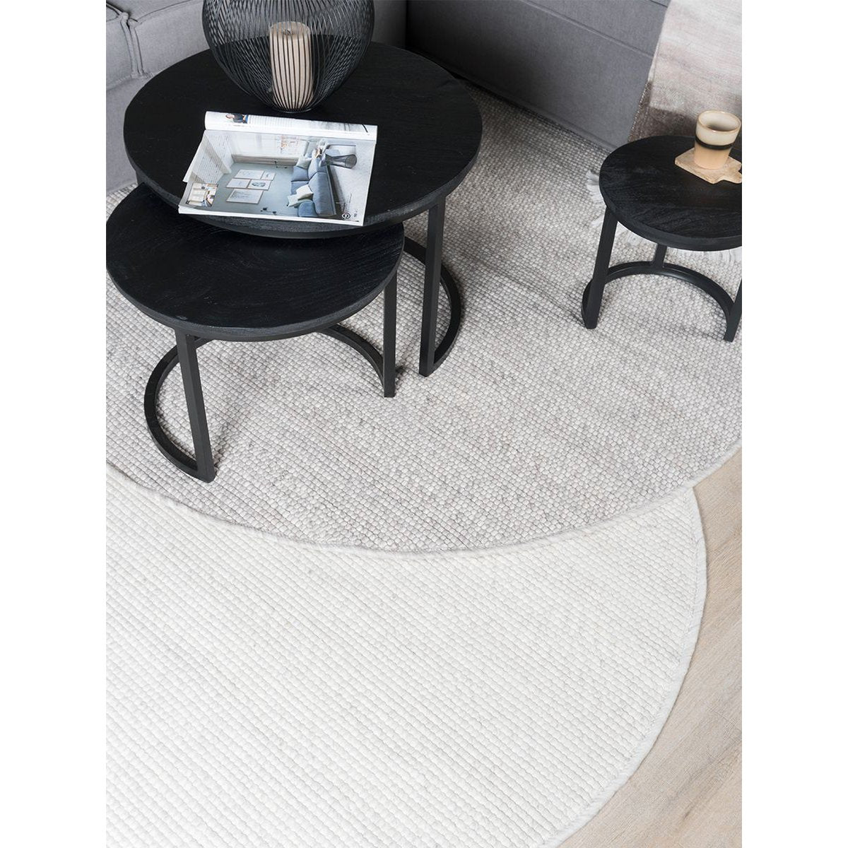 Vloerkleed Pebbel Beige  - Rond ø160 cm