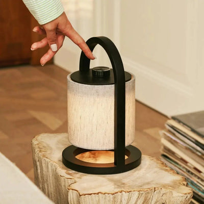 Tafellamp oplaadbaar River Black & Gray Wooden by Tavellio - Amsterdam
