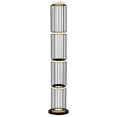 Vloerlamp Circolo - Black, White and Clear by Searchlight