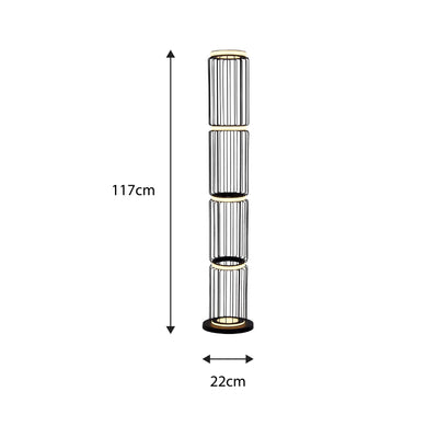 Vloerlamp Circolo - Black, White and Clear by Searchlight