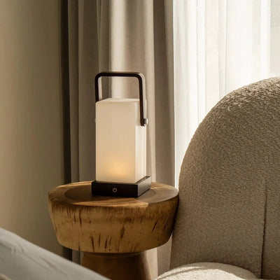 Tafellamp oplaadbaar Harper Donkerbruin Hout by Tavellio - Amsterdam