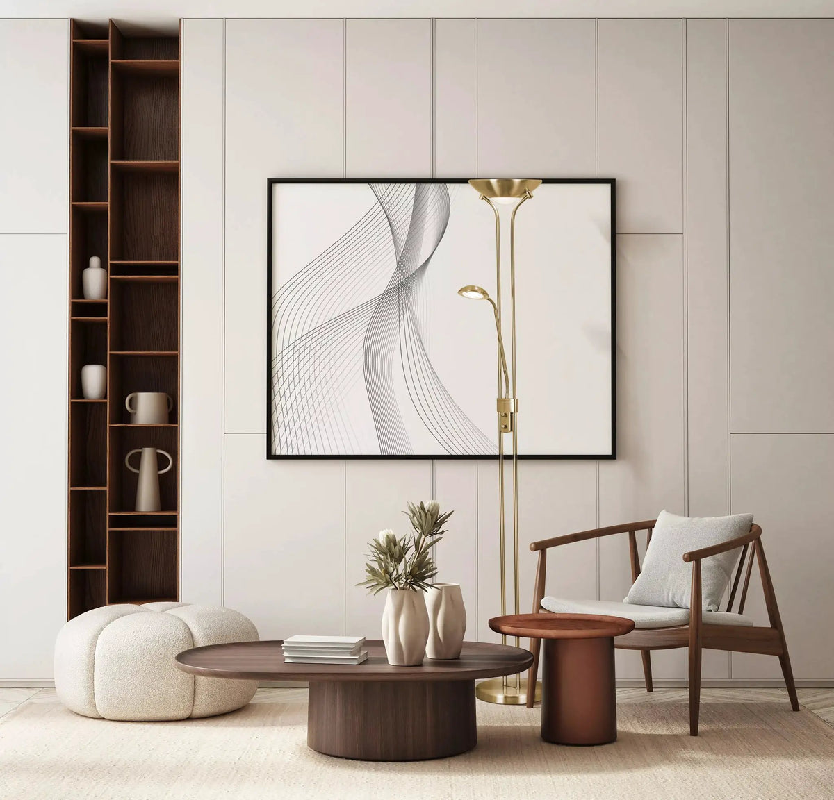 Vloerlamp Mother & Child - Satin Brass by Searchlight