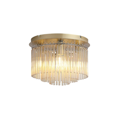 Plafondlamp Swizzle 5Lt, Gold Metal with Champagne Rods by Searchlight