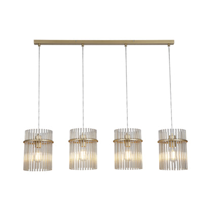 Swizzle 4Lt Bar Pendant,  Gold Metal with Champagne Rods