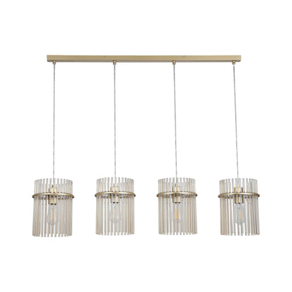 Swizzle 4Lt Bar Pendant,  Gold Metal with Champagne Rods