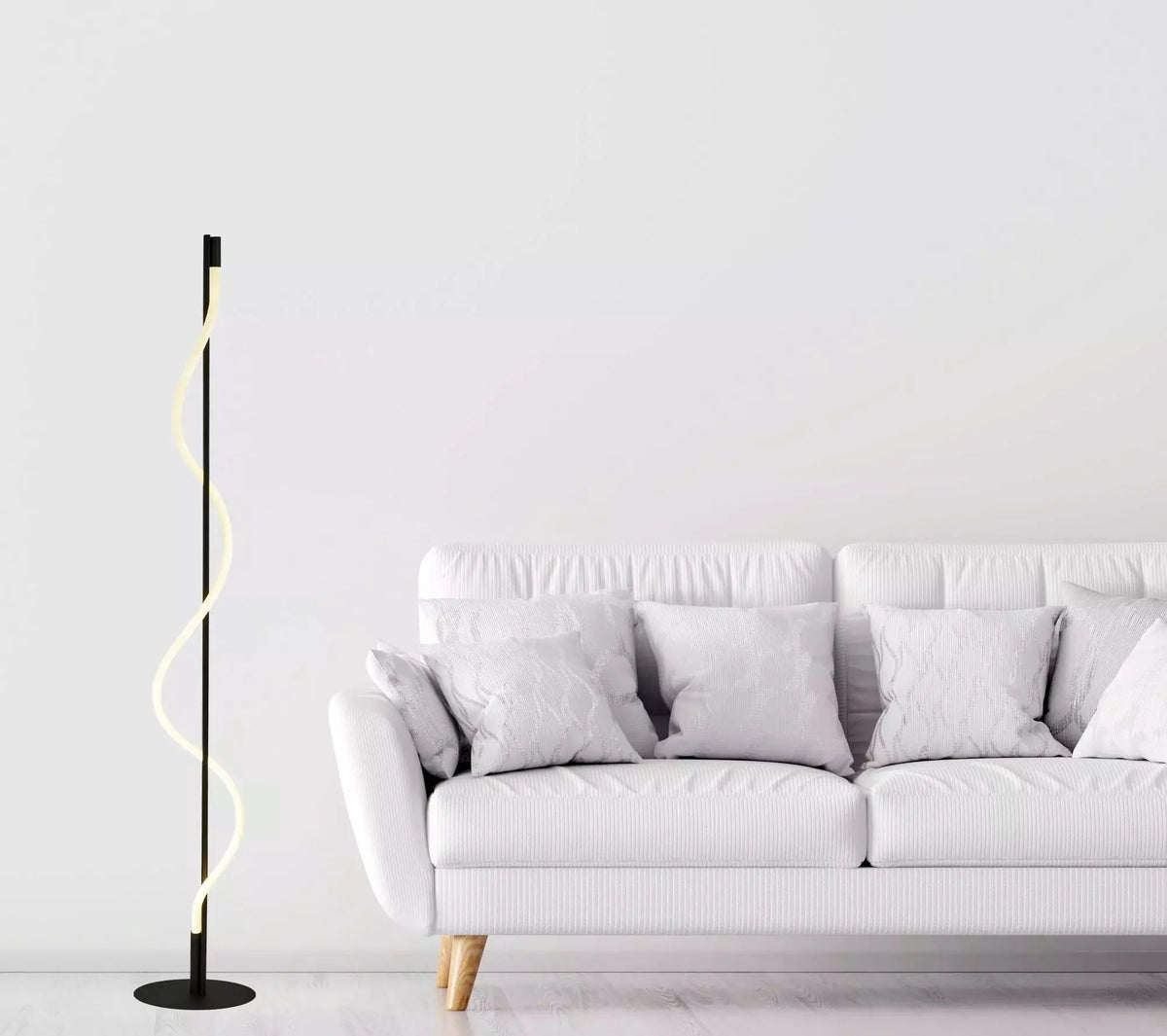 Vloerlamp Serpent - Matt Black and White by Searchlight