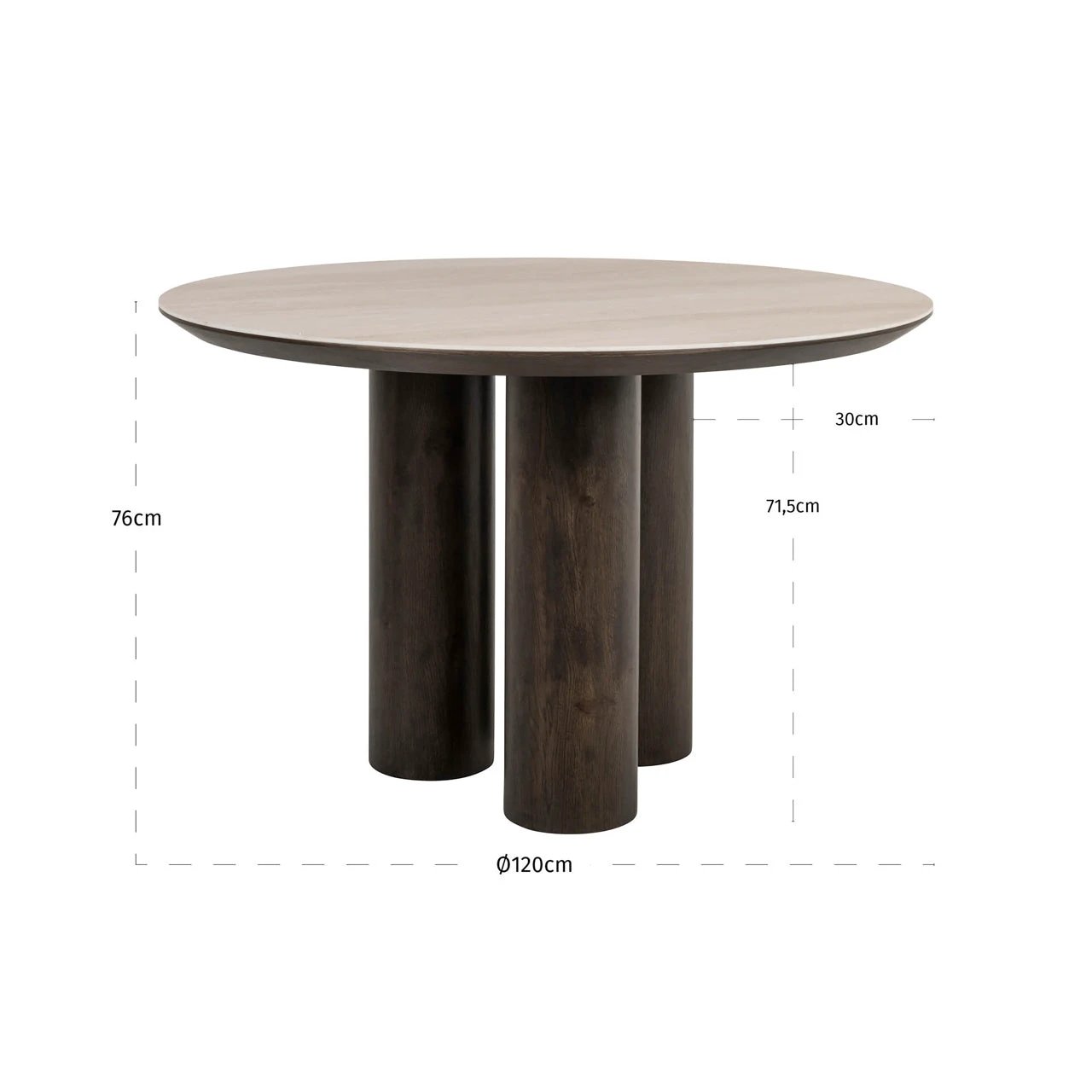 Eettafel Ritz bruin 120Ø by Richmond Interiors