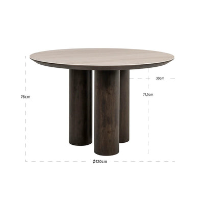 Eettafel Ritz bruin 120Ø by Richmond Interiors