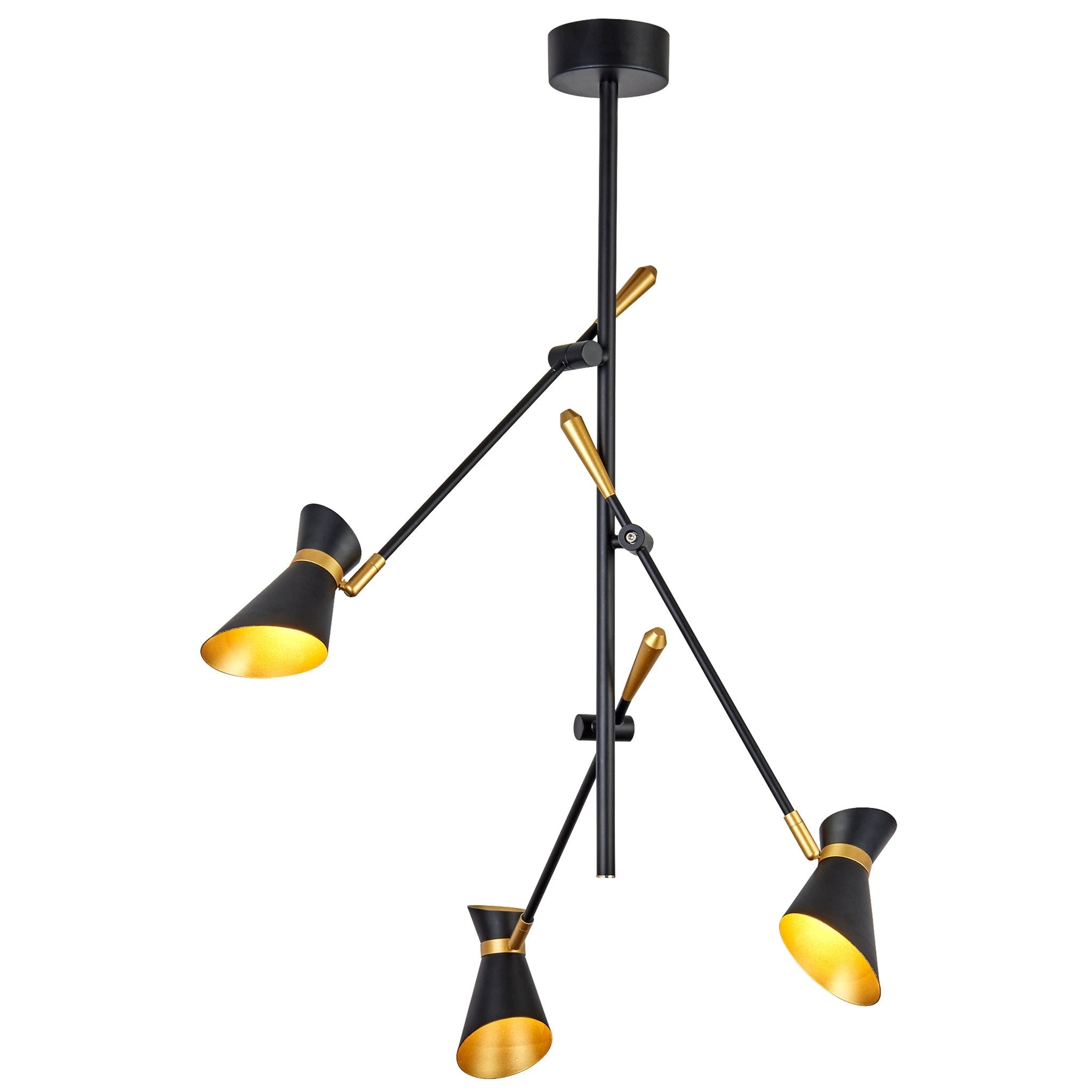 Hanglamp Diablo Spotlight 3Lt LED - Matt Black Metal by Searchlight