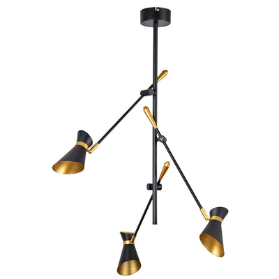Hanglamp Diablo Spotlight 3Lt LED - Matt Black Metal by Searchlight