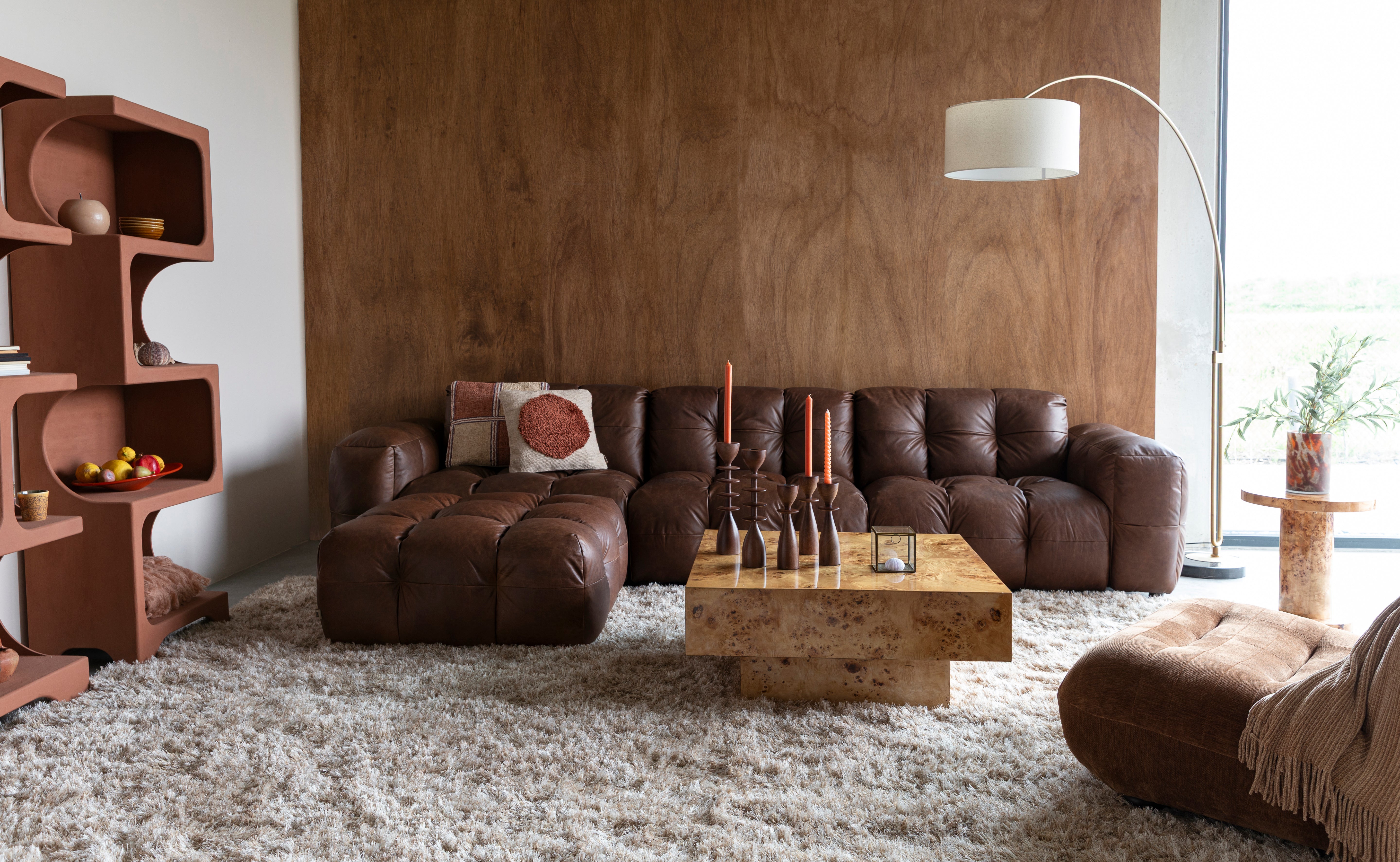 Sofa Hackman 4,5-Seater Leather Chocolate