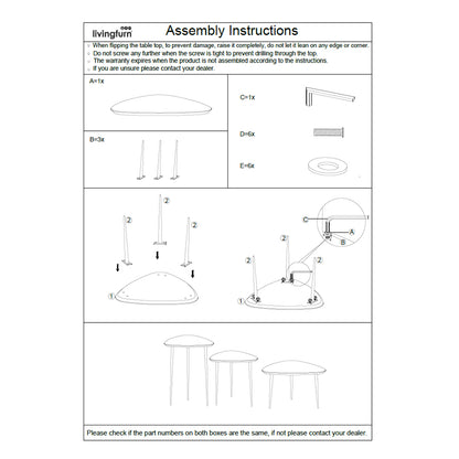 Salontafel Brix Loua Bruin set van 3