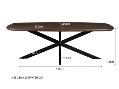 Eettafel Jesper Deens Ovaal Bruin 230 cm by Livingfurn