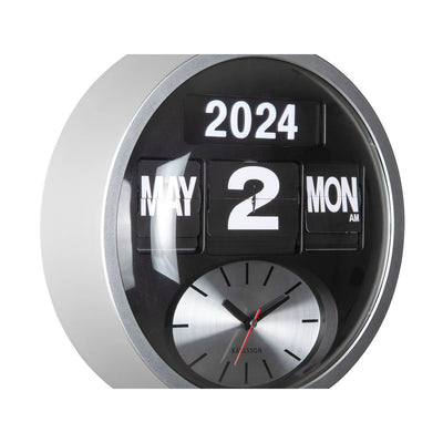 Wandklok Round Flip Zilver by Karlsson