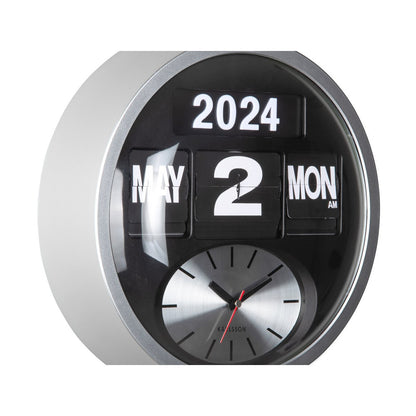 Wandklok Round Flip Zilver
