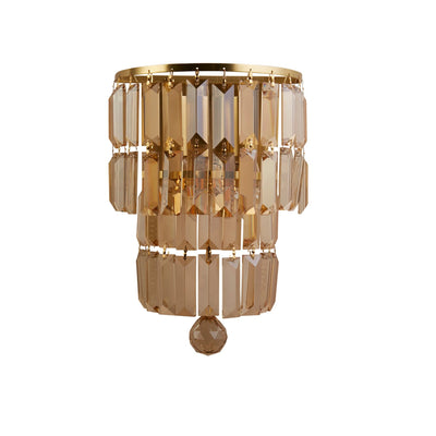 Wandlamp Empire 2LT - Satin Brass Metal & Champagne Crystal by Searchlight